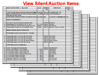 Silent Auction Item Listing